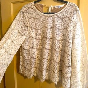 Worn once white lace long sleeve top